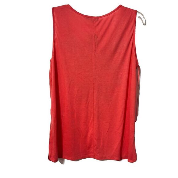 NWT Andree By Unit  Blouse Top Small Coral Gold Floral Embroidery Sleeveless - Picture 2 of 7